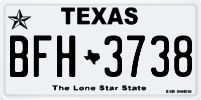 TX license plate BFH3738