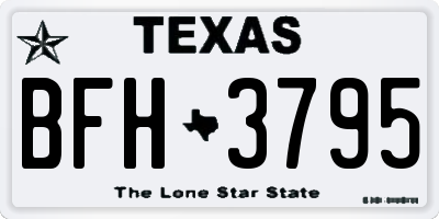 TX license plate BFH3795