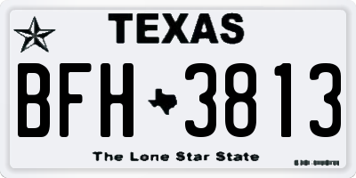TX license plate BFH3813