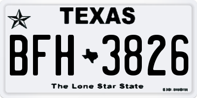 TX license plate BFH3826