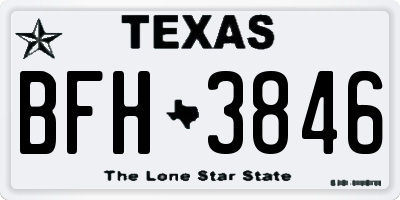 TX license plate BFH3846