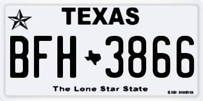 TX license plate BFH3866