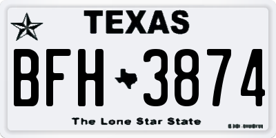 TX license plate BFH3874