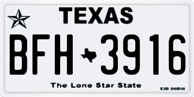 TX license plate BFH3916