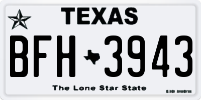 TX license plate BFH3943