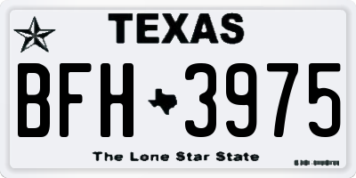 TX license plate BFH3975