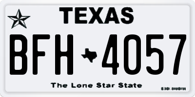 TX license plate BFH4057
