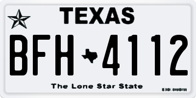 TX license plate BFH4112