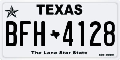 TX license plate BFH4128