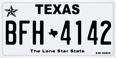 TX license plate BFH4142