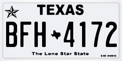 TX license plate BFH4172