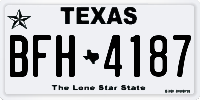 TX license plate BFH4187