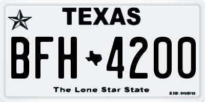 TX license plate BFH4200
