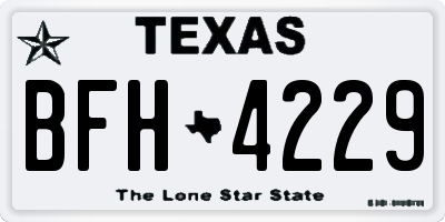 TX license plate BFH4229
