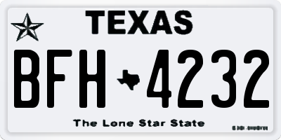 TX license plate BFH4232