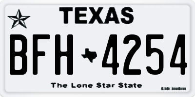 TX license plate BFH4254
