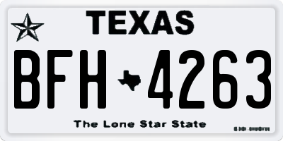 TX license plate BFH4263
