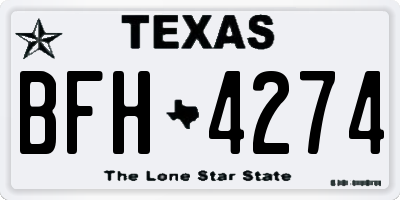 TX license plate BFH4274