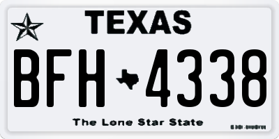 TX license plate BFH4338