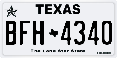 TX license plate BFH4340