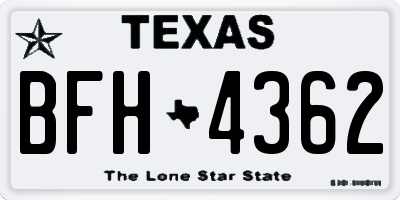 TX license plate BFH4362