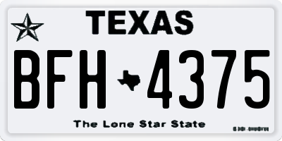 TX license plate BFH4375