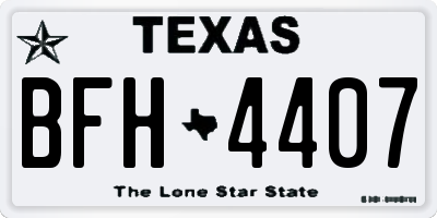 TX license plate BFH4407