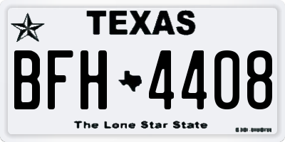 TX license plate BFH4408