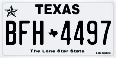 TX license plate BFH4497