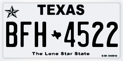 TX license plate BFH4522