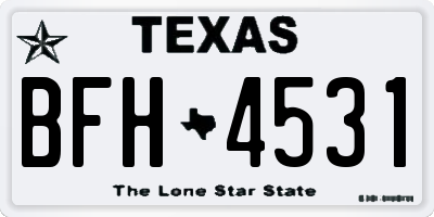 TX license plate BFH4531
