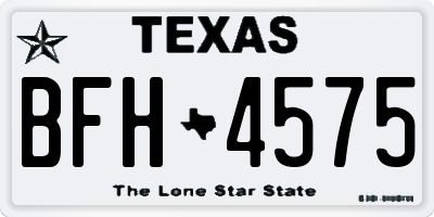 TX license plate BFH4575