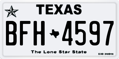 TX license plate BFH4597