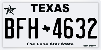 TX license plate BFH4632