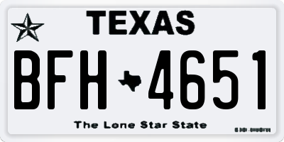 TX license plate BFH4651