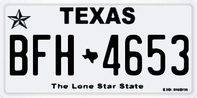 TX license plate BFH4653