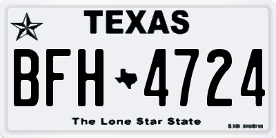 TX license plate BFH4724