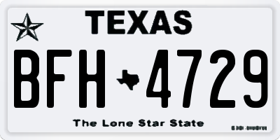 TX license plate BFH4729