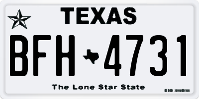 TX license plate BFH4731