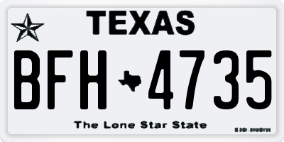 TX license plate BFH4735