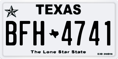 TX license plate BFH4741