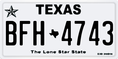 TX license plate BFH4743