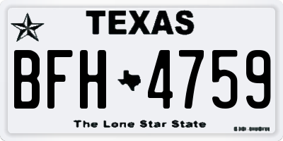 TX license plate BFH4759