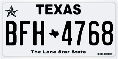 TX license plate BFH4768