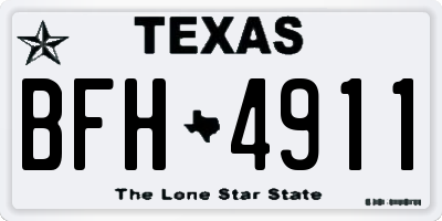 TX license plate BFH4911