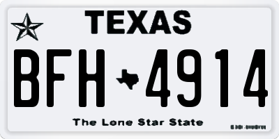 TX license plate BFH4914