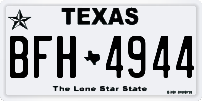TX license plate BFH4944