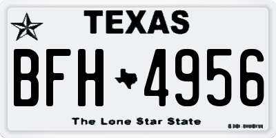 TX license plate BFH4956