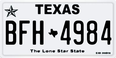 TX license plate BFH4984