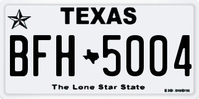 TX license plate BFH5004